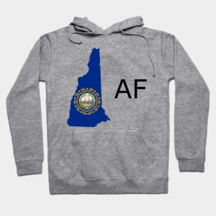 New Hampshire Flag State Outline AF (black) Hoodie